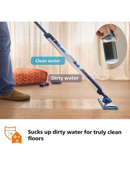 Philips OneUp 5000 Series Electric Mop XV5113/01 Dirty Water Removal & Fast Dry Hard Floor Cleaner - view 2, Blue