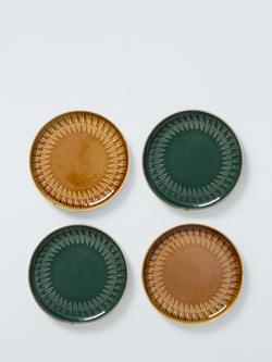 John Lewis Modern Rustic Small Stoneware Plates, Set of 4, 16cm, Brown/Green, Multi Multi