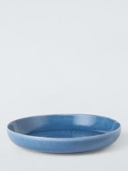 John Lewis Modern Rustic Stoneware Pasta Bowl, 24cm, Blue, Blue Mid