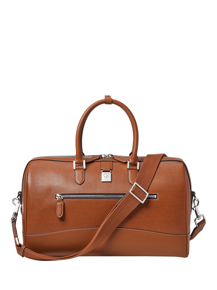 Aspinal of London Connaught Leather Flight Bag, Tan, Tan
