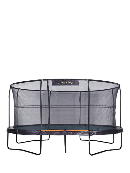 Jumpking Oval JumpKing Ultra Trampoline, 14x17ft, Black/Orange