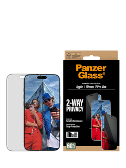 PanzerGlass Ultra-Wide Privacy Screen Protector for iPhone 17 Pro Max, Clear