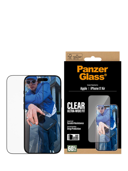 PanzerGlass Ultra-Wide Screen Protector for iPhone 17 Air, Clear