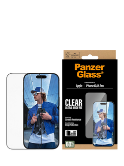 PanzerGlass Ultra-Wide Screen Protector for iPhone 17 Pro / iPhone 16 Pro, Clear