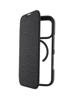 QDOS Hybrid Fold Folio Case for iPhone 17 Pro, Clear/Black, Clear/Black