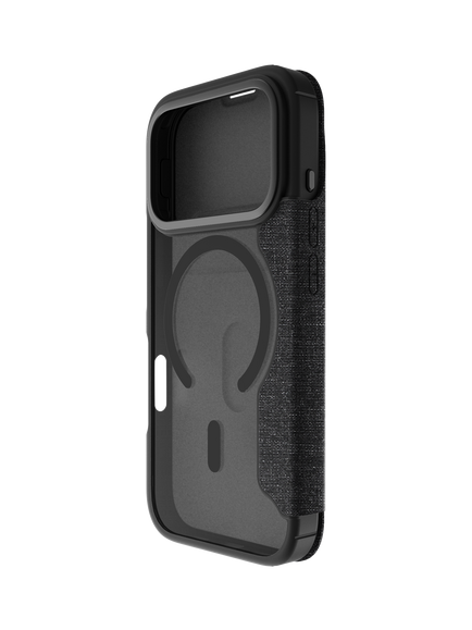 QDOS Hybrid Fold Folio Case for iPhone 17 Pro, Clear/Black - view 2, Clear/Black