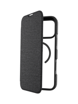 QDOS Hybrid Fold Folio Case for iPhone 17 Pro Max, Clear/Black, Clear/Black