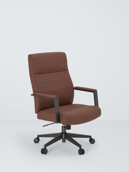 John Lewis Ezra Office Chair, Brown PU, Brown