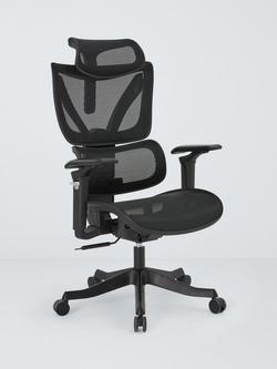 John Lewis Ryder High Back Office Chair, Black, Black