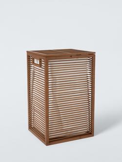 John Lewis Bamboo Single Laundry Hamper, Natural Dark, Natural Dark