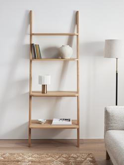 John Lewis Leaning Bookcase, FSC Certified (Oak Veneer/Solids), Natural - view 2, Natural