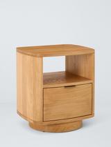 John Lewis Column 1 Drawer Bedside Table, Oak
