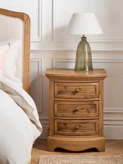 John Lewis Weathered Oak 3 Drawer Bedside Table, Oak - view 2, Oak