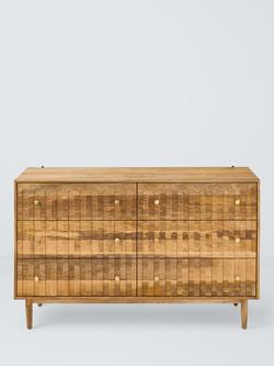 John Lewis Groove 6 Drawer Chest, Mango Wood - view 2, Mango Wood