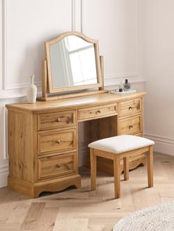 John Lewis Weathered Oak 7 Drawer Dressing Table, Oak - view 2, Oak