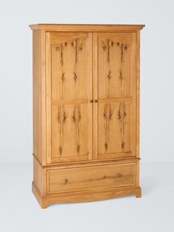 John Lewis Weathered Oak Double Door with Drawer Wardrobe, Oak, Oak
