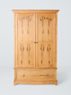 John Lewis Weathered Oak Double Door with Drawer Wardrobe, Oak - view 2, Oak