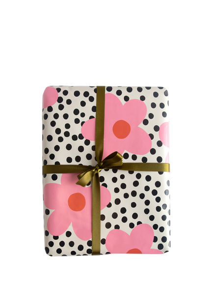 Caroline GardnerSpot Flower Wrapping Paper, 5m, Black And White