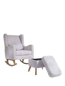 Tutti Bambini Harper Wingback Rocking Chair & Storage Footstool, Cloud Grey, Cloud Grey