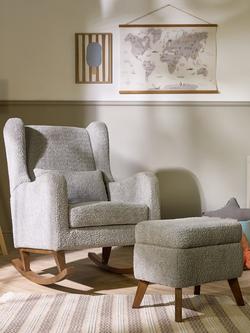 Tutti Bambini Harper Wingback Rocking Chair & Storage Footstool, Cloud Grey - view 2, Cloud Grey