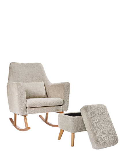 Tutti Bambini Oscar Luxe Rocking Chair & Storage Footstool, Mushroom