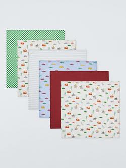 John Lewis Discovery Transport Muslin Squares, Pack of 6, Multi, Multi