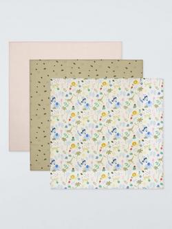 John Lewis Eden Safari Soft Muslin Squares, Pack of 3, Multi