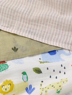 John Lewis Eden Safari Soft Muslin Squares, Pack of 3 - view 2, Multi