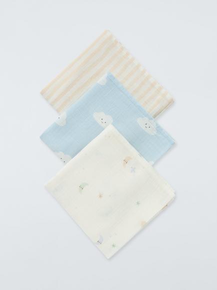John Lewis Daydream Moon Large Muslin Squares, Pack of 3, Multi