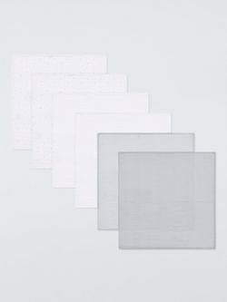 John Lewis Stars & Stripes Muslin Squares, Pack of 6, Multi, Multi