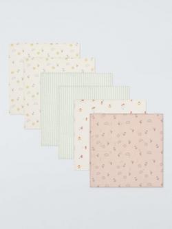 John Lewis Daydream Bear Breakfast Print Muslin Squares, Pack of 6, Multi