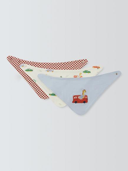John Lewis Discovery Transport Dribble Bibs, Pack of 3, Multi, Multi
