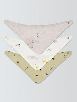 John Lewis Eden Safari Soft Dribble Bibs, Pack of 3, Multi