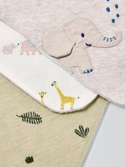 John Lewis Eden Safari Soft Dribble Bibs, Pack of 3 - view 2, Multi