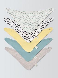 John Lewis Waves Dribble Bibs, Pack of 5, Multi