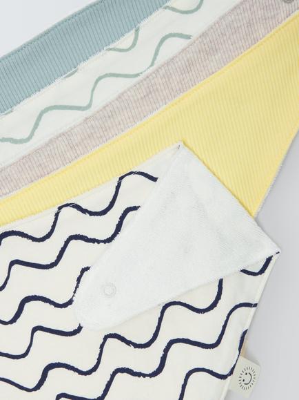 John Lewis Waves Dribble Bibs, Pack of 5 - view 2, Multi