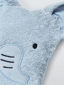 John Lewis Eden Safari Bold Elephant Wash Mitt, Blue - view 2, Blue