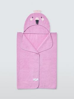 John Lewis Eden Safari Bold Flamingo Hooded Towel, Pink, Pink