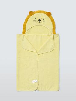 John Lewis Eden Safari Bold Lion Hooded Towel, Yellow, Yellow