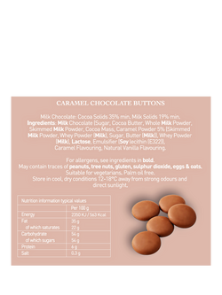 Holdsworth Single Origin Milk Chocolate Sea Salt Caramel Buttons, 200g - view 2, Multi Multi