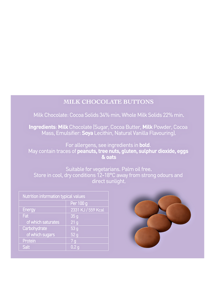 Holdsworth Classic Milk Chocolate Buttons, 200g - view 2, Multi Multi