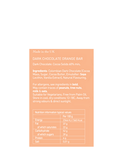 Holdsworth Single Origin 60% Dark Chocolate Orange Bar, 90g - view 2, Multi Multi