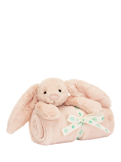 Jellycat Bashful Bunny Blankie, Blush