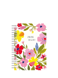 Caroline Gardner Floral Posie A5 Week to View 2026 Wiro Diary, Multi Floral