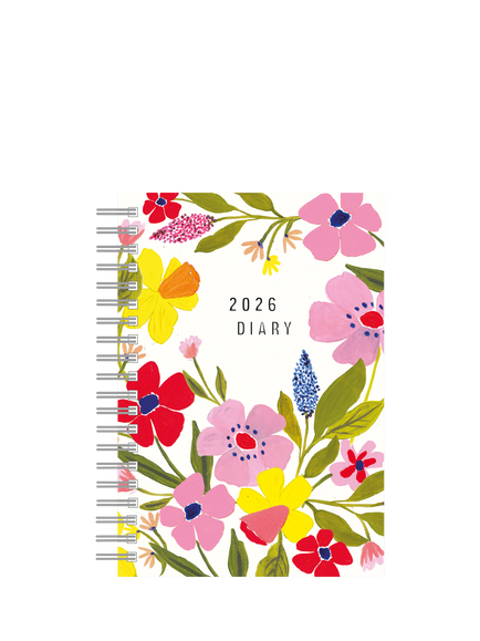 Caroline Gardner Floral Posie A5 Week to View 2026 Wiro Diary, Multi Floral