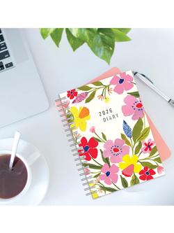 Caroline Gardner Floral Posie A5 Week to View 2026 Wiro Diary - view 2, Multi Floral