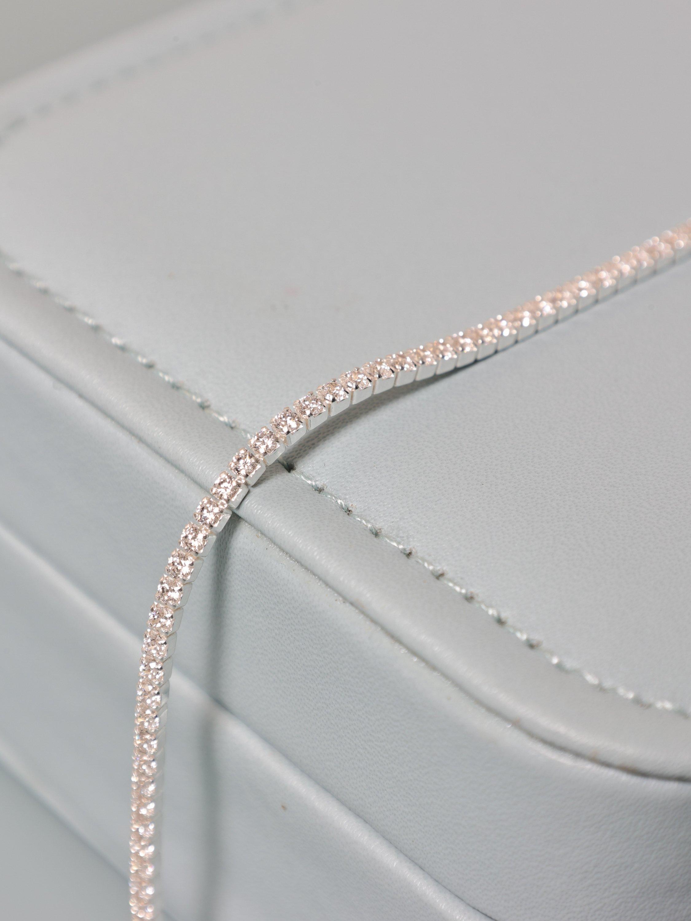 Product image 3 of 5, which shows Simply Silver Cubic Zirconia Tennis Bracelet, Silver