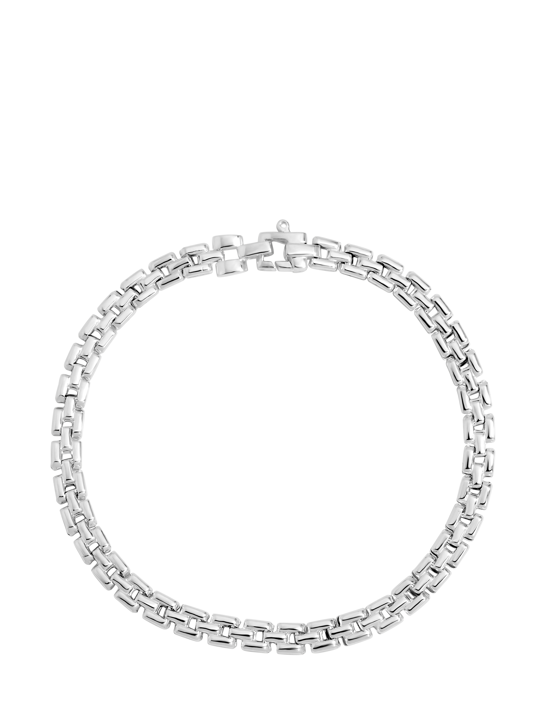 Product image 1 of 4, which shows Simply Silver Polished Gate Chain Bracelet