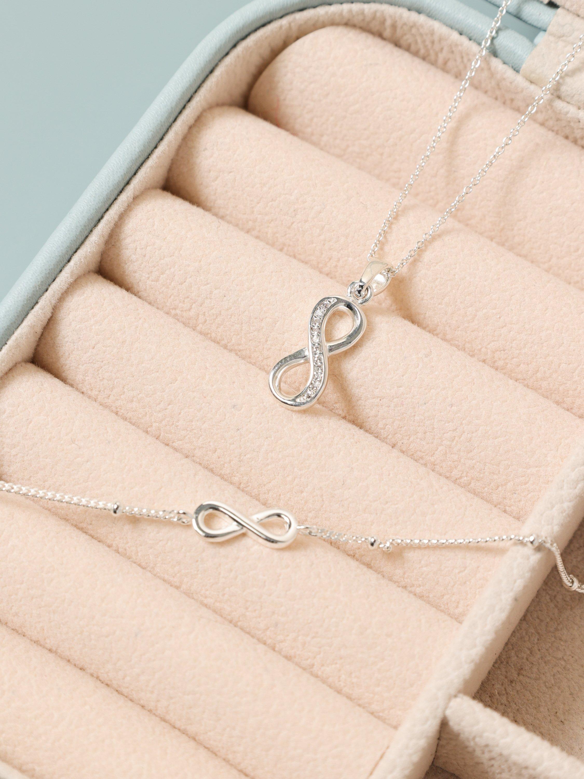 Product image 3 of 5, which shows Simply Silver Infinity Chain Bracelet, Silver