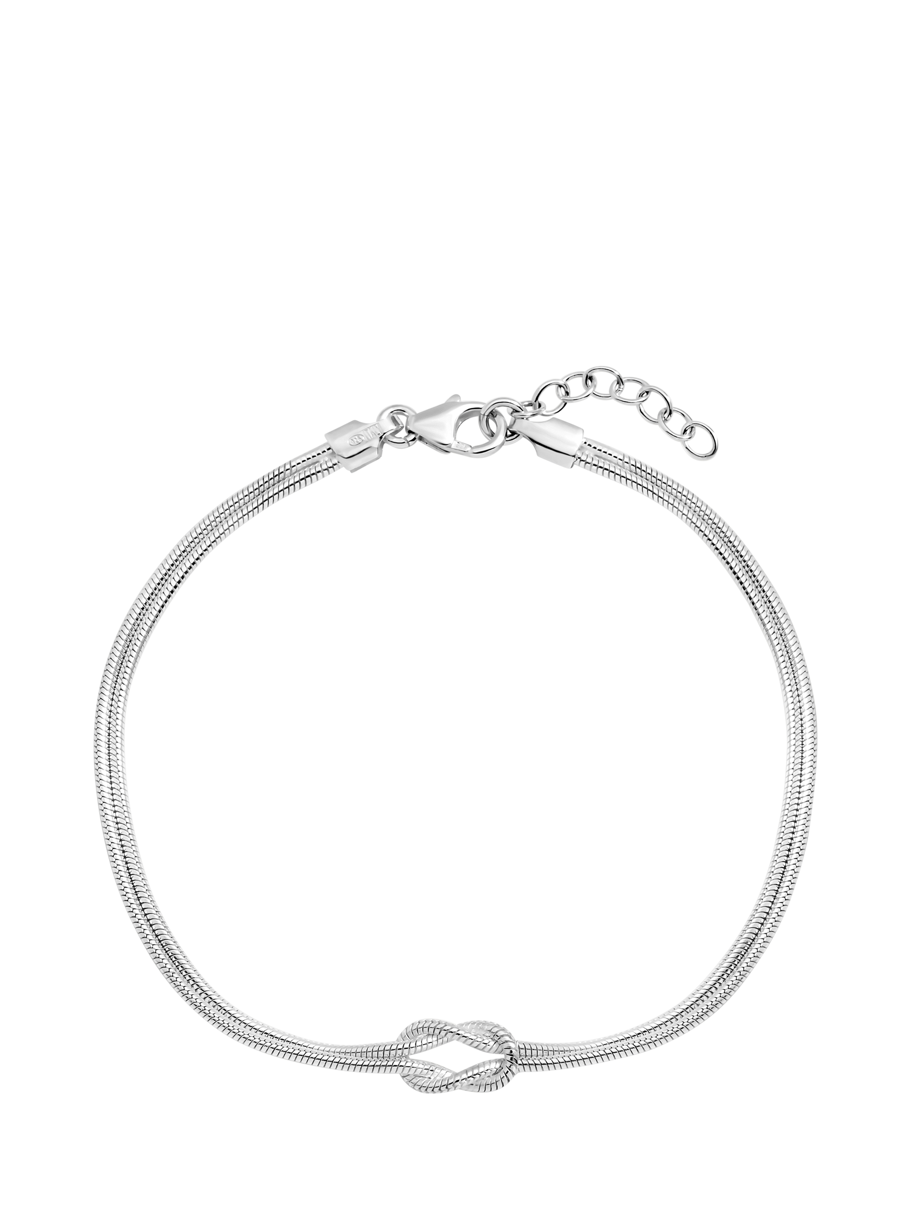 Product image 1 of 4, which shows Simply Silver Infinity Snake Chain Bracelet, Silver